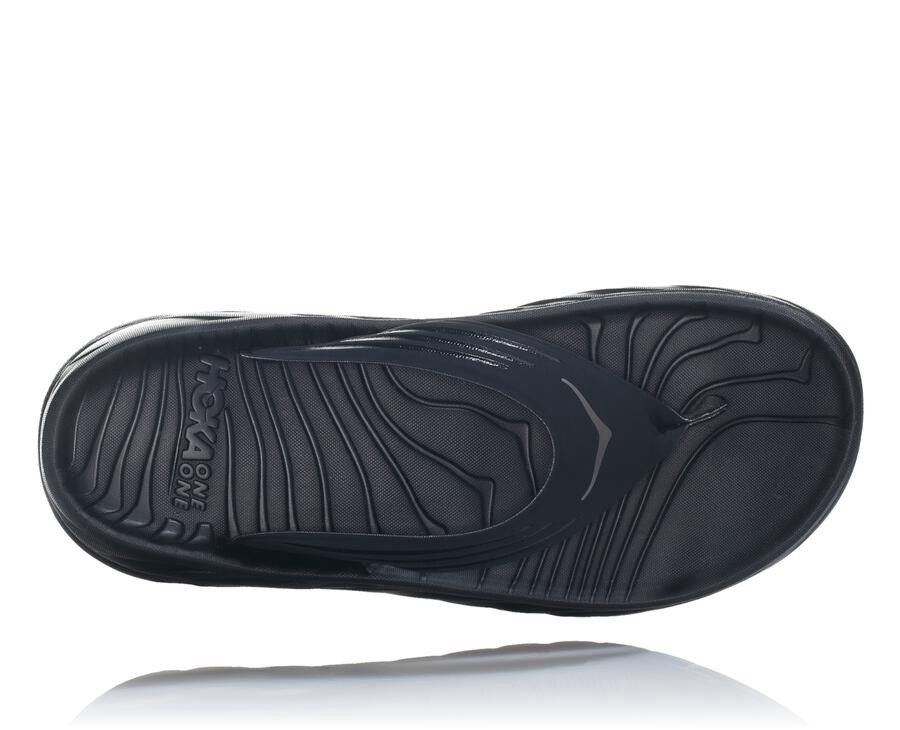 Hoka One One Sandale Panske Čierne - ORA Recovery Flip - 03697-NURO